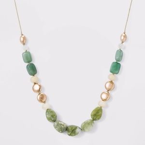 Green Aventurine Beaded Cord Necklace